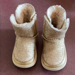 Toddler Gold Sparkly Uggs
